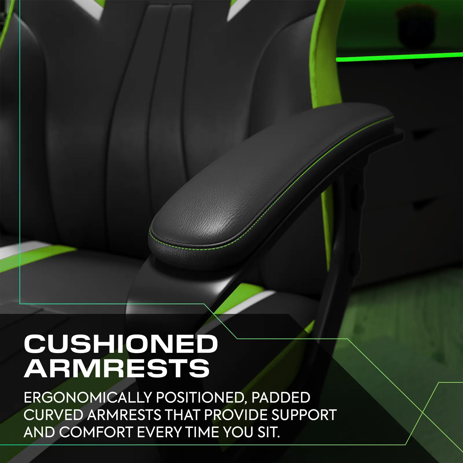 Tempest Ergonomic PC Office Gaming Chair - Green