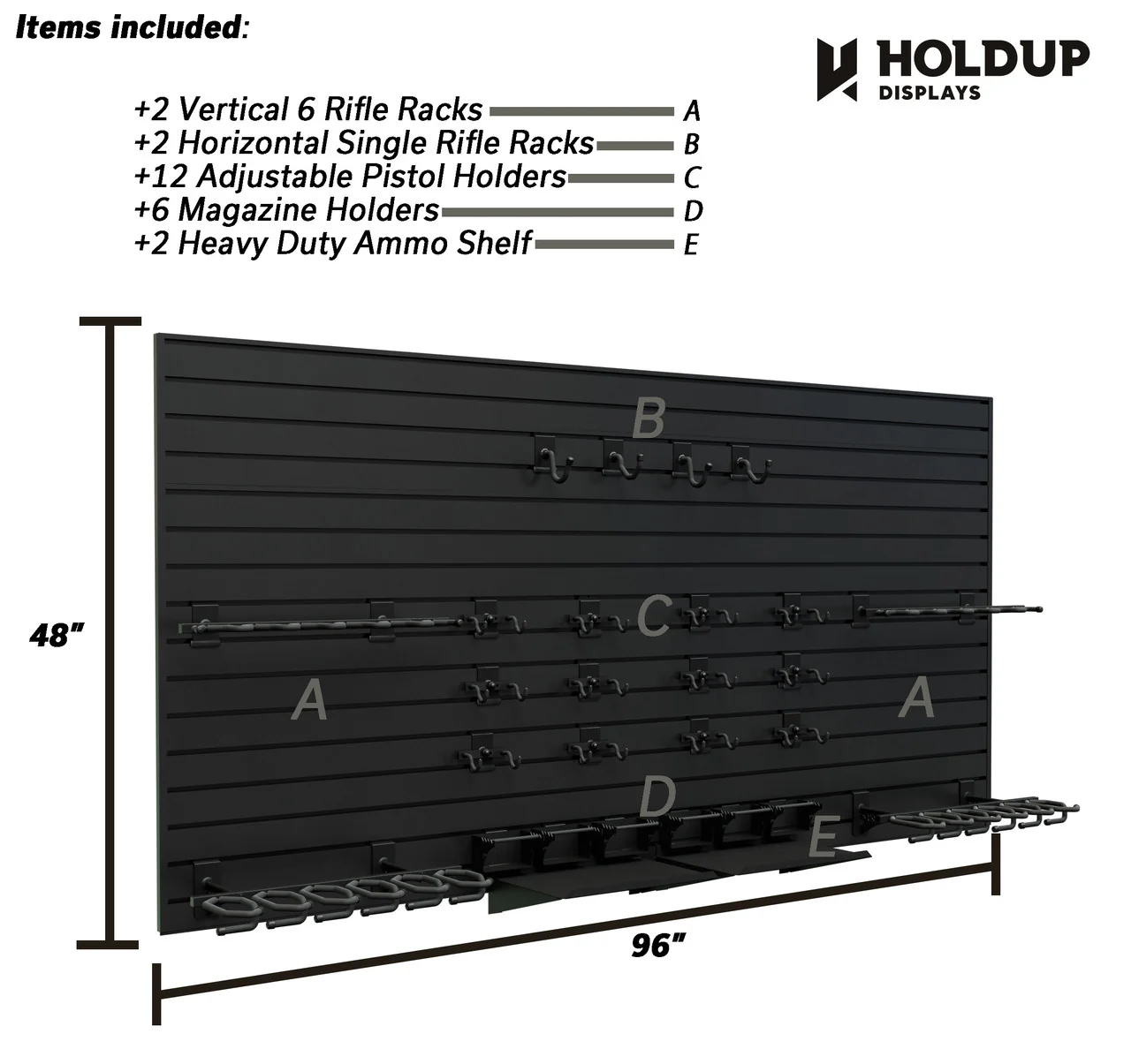 Hold up Displays Tactical Wall Display Package HD107