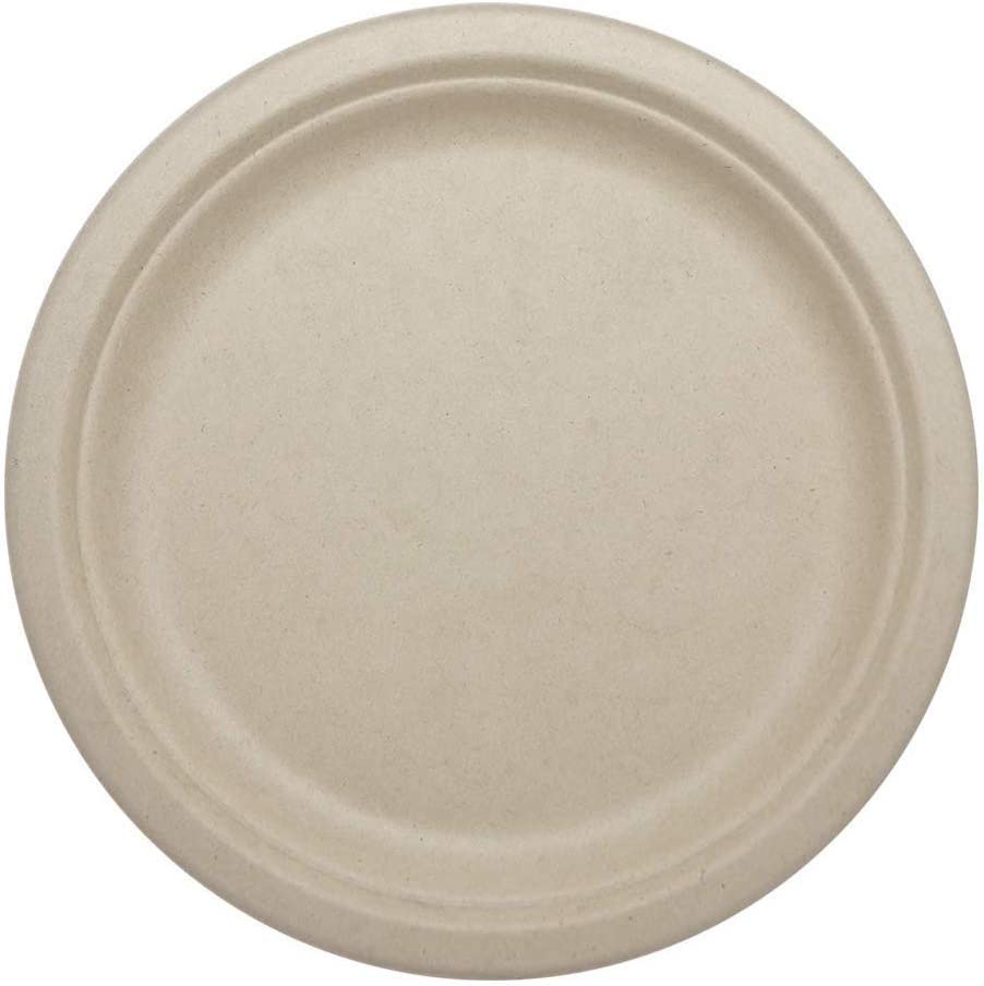 100% Compostable Plates Made from Unbleached Plant Fiber, 9