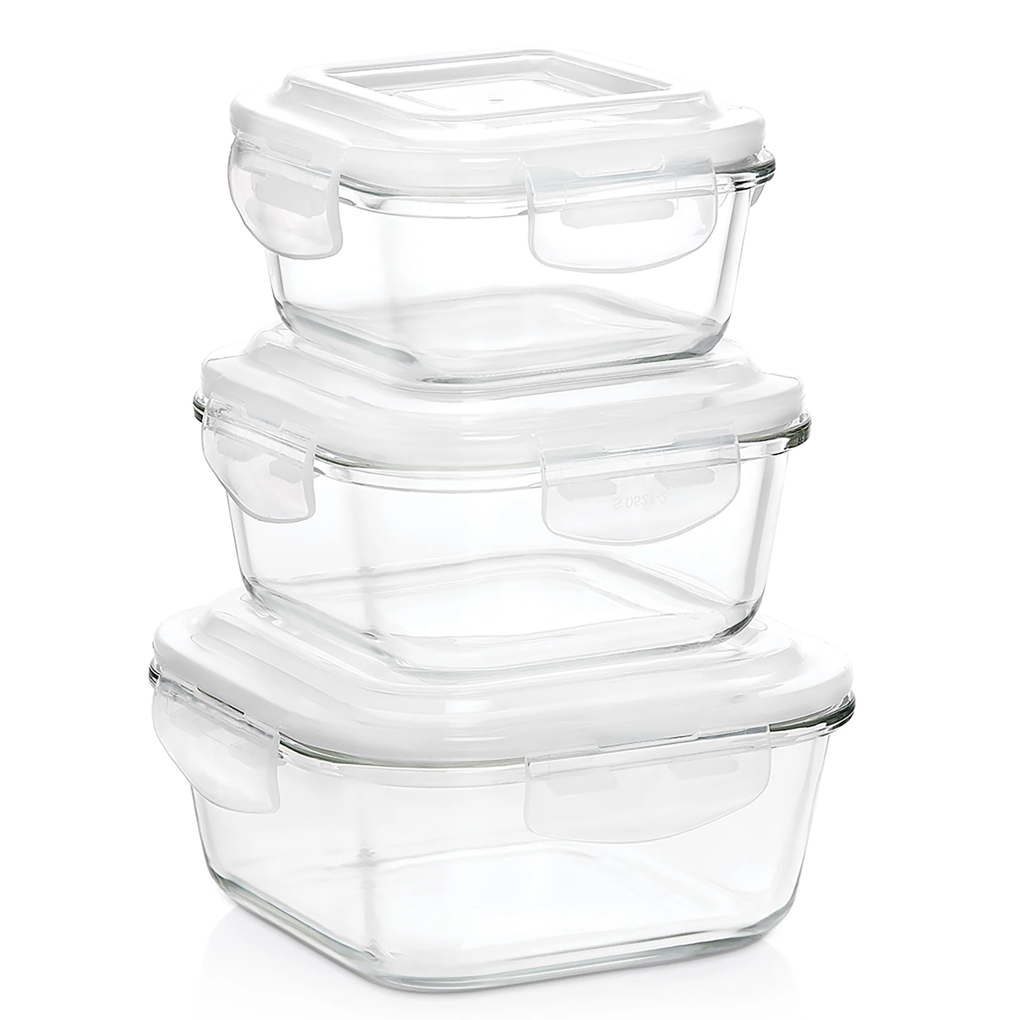 Tuff-Glass Klip n Store, Round, Set of 3, Containers