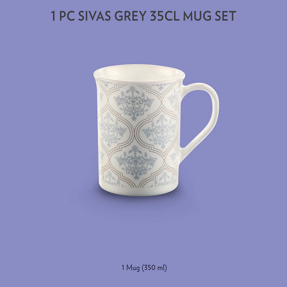 Larah by Borosil Sivas Grey Mug, 350ml