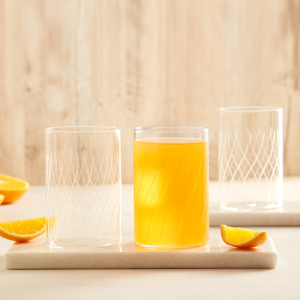 Borosil Cascade Glass, Set of 6, 350ml