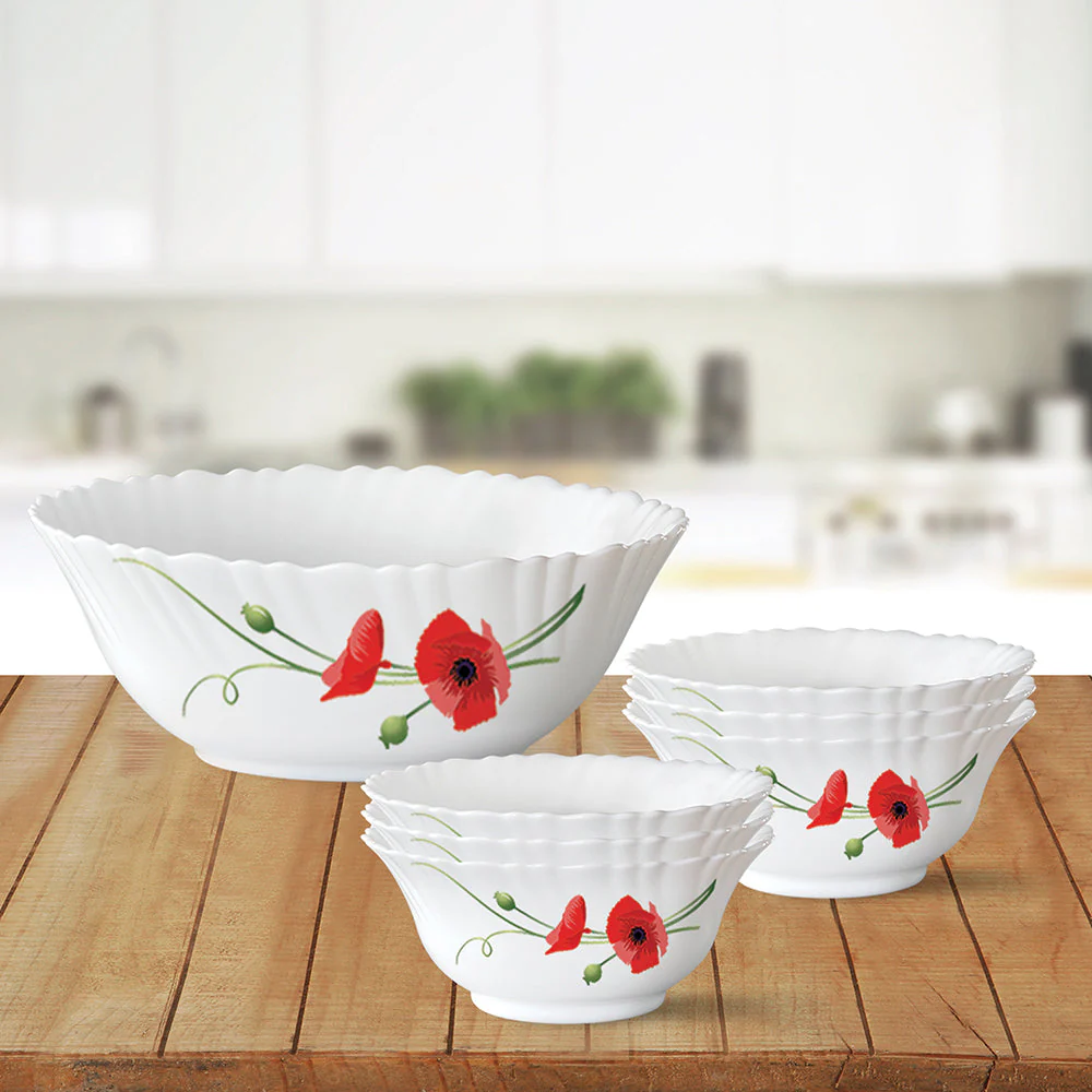 Larah by Borosil Red Carnation Pudding Set, 5 pc (Mini)