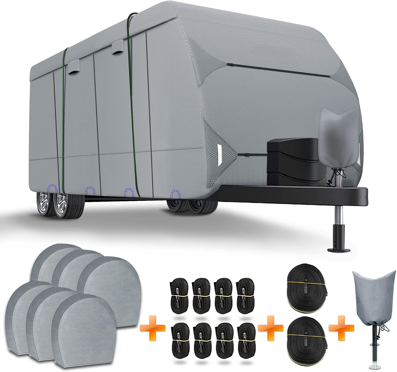 Ultimate Travel Trailer Cover - Waterproof, UV-Resistant, with Storage & Tire Covers