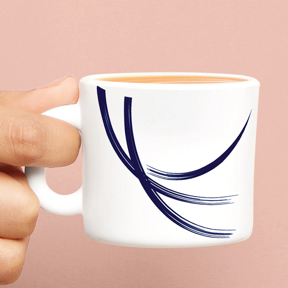 Larah by Borosil Indigo Stella Mug Set, 180ml x 12