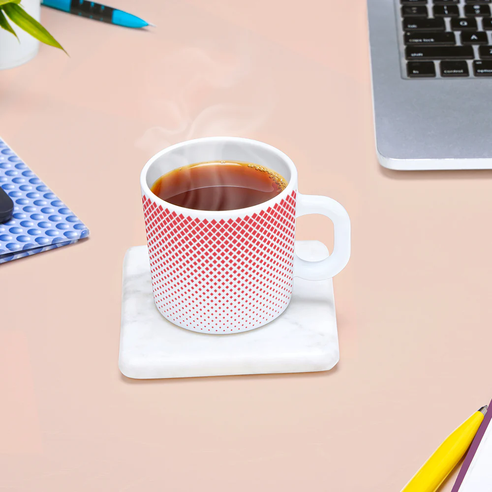 Larah by Borosil Ruby Pixel Mug Set, 180ml x 12