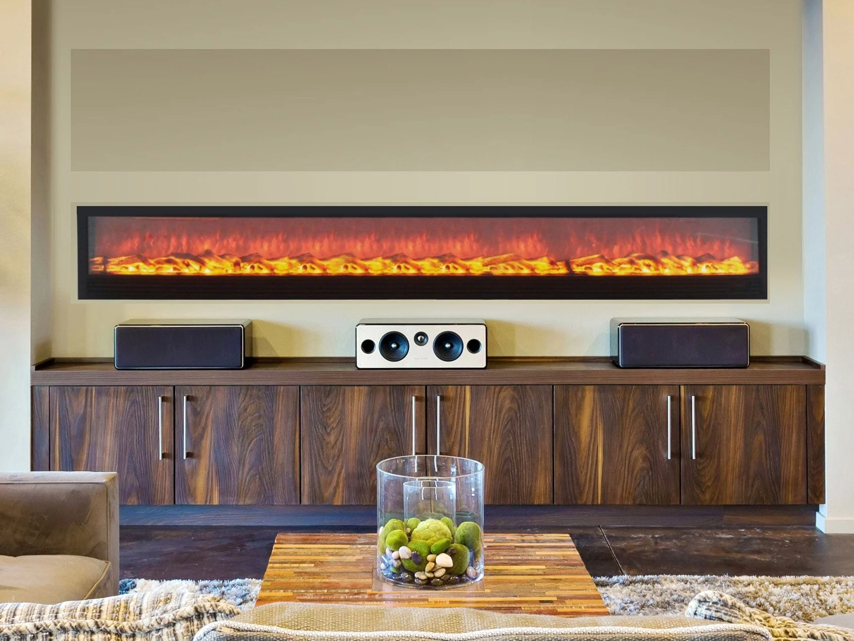 Touchstone 96-In Emblazon Built-In Electric Fireplace (NO HEAT)- 80104