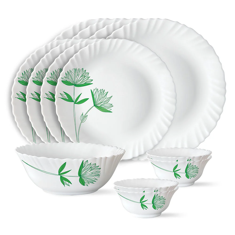 Larah by Borosil Green Lily Dinner Set