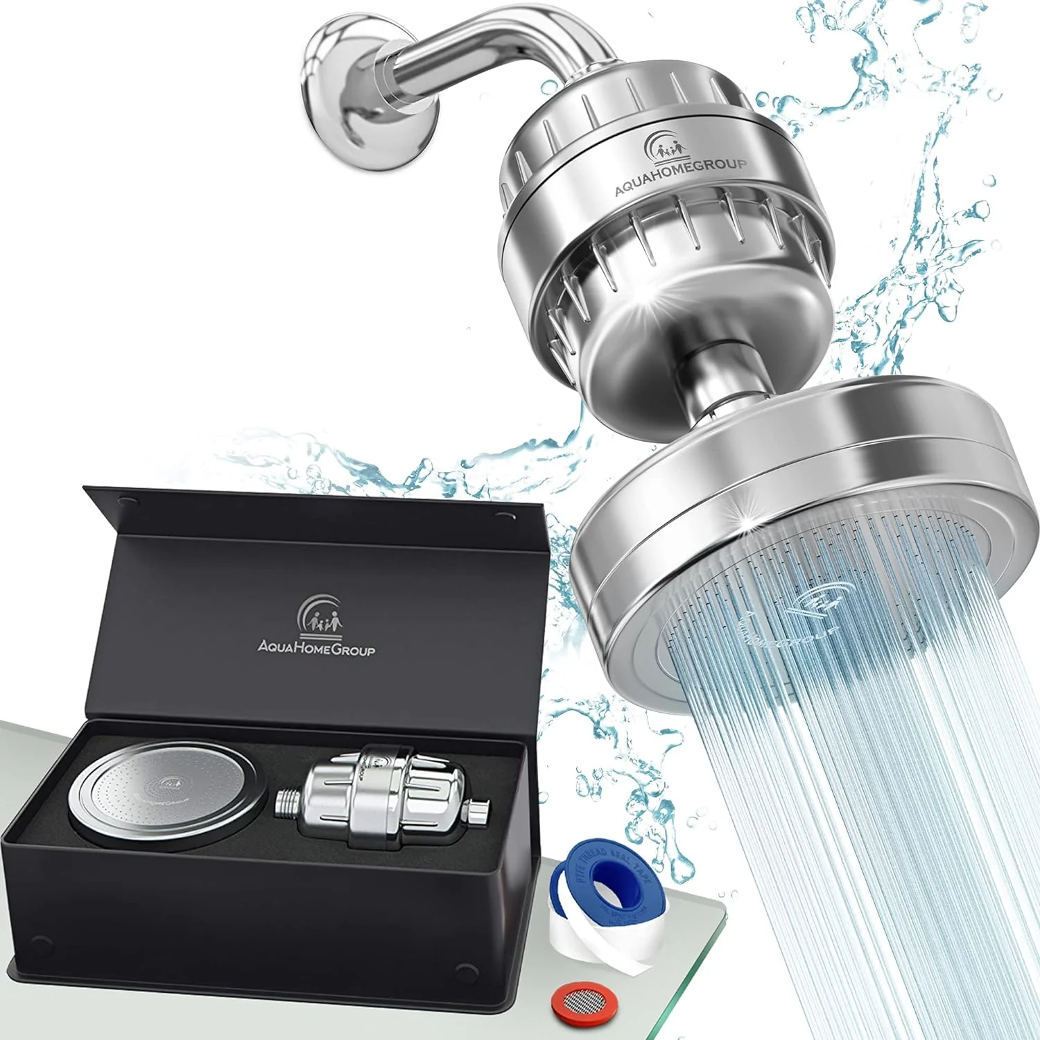 Shower Head Set, Stage Shower Filter for Hard Water Removes Chlorine and Harmful Substances