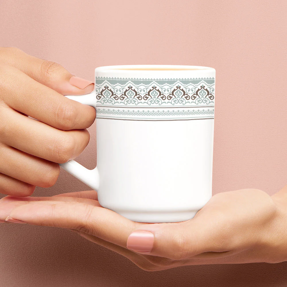 Larah by Borosil Classic Mug Set, 180ml x 6