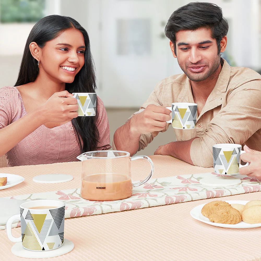 Larah by Borosil Nivaah Mug Set, 180ml x 6