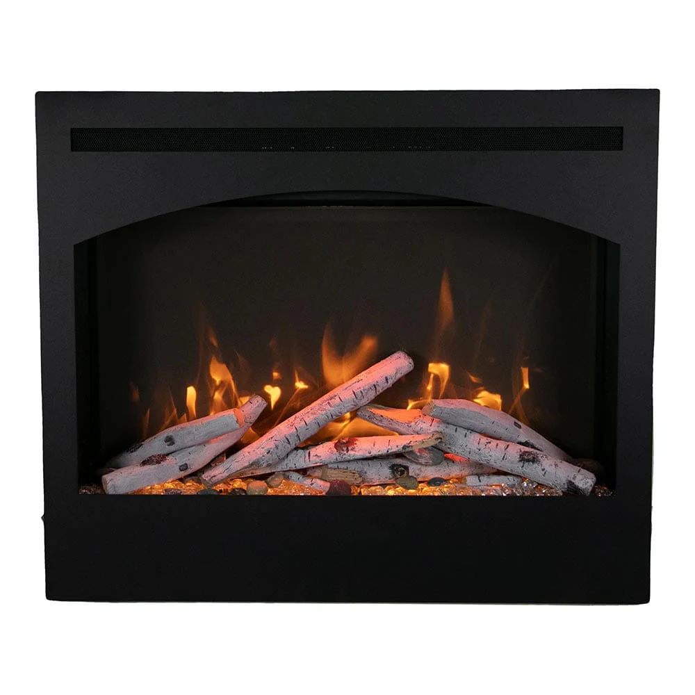 Amantii Zero Clearance Series Arched 31-In Built-In Electric Fireplace - ZECL-31-3228-STL-ARCH