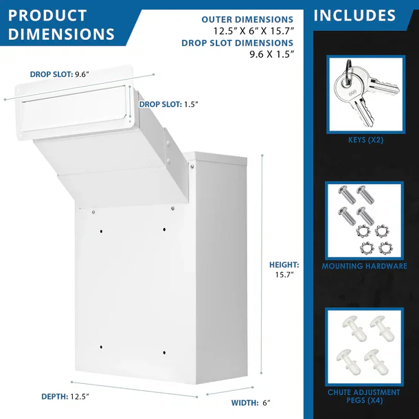 Barska CB13954 Through-The-Wall Drop Box with Adjustable Chute