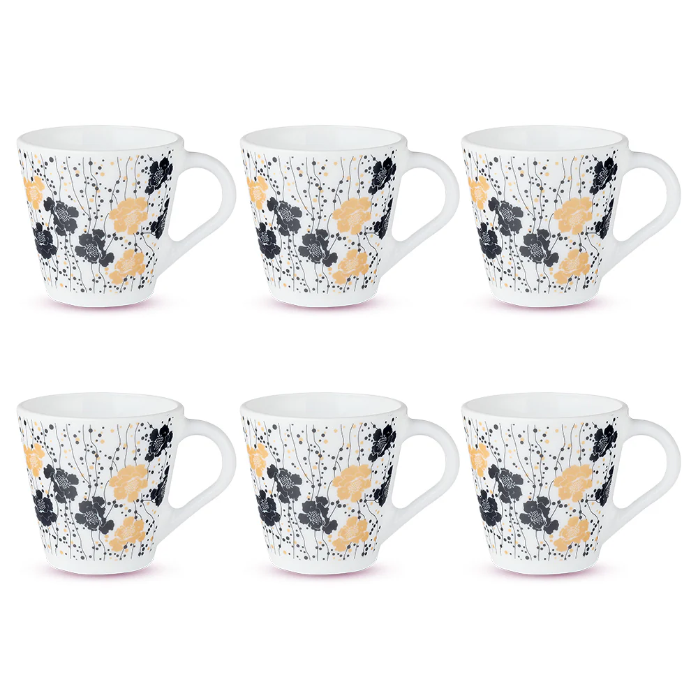 Larah by Borosil Novelty Dreamer Mug Set, 160ml x 6