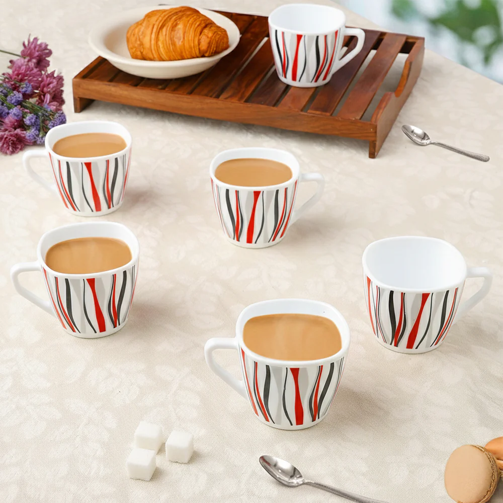 Larah By Borosil Rio Red Cup Set