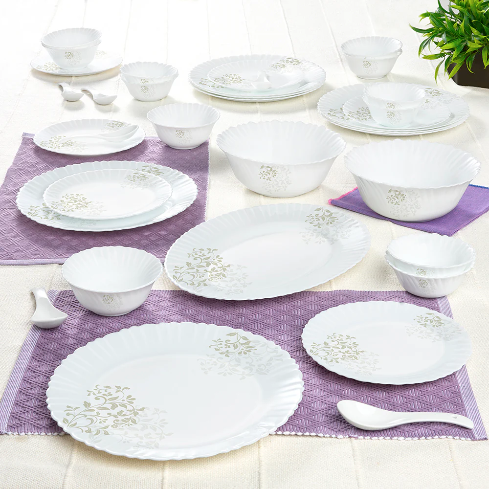 Larah by Borosil Ingot Dinner Set, 33 pc