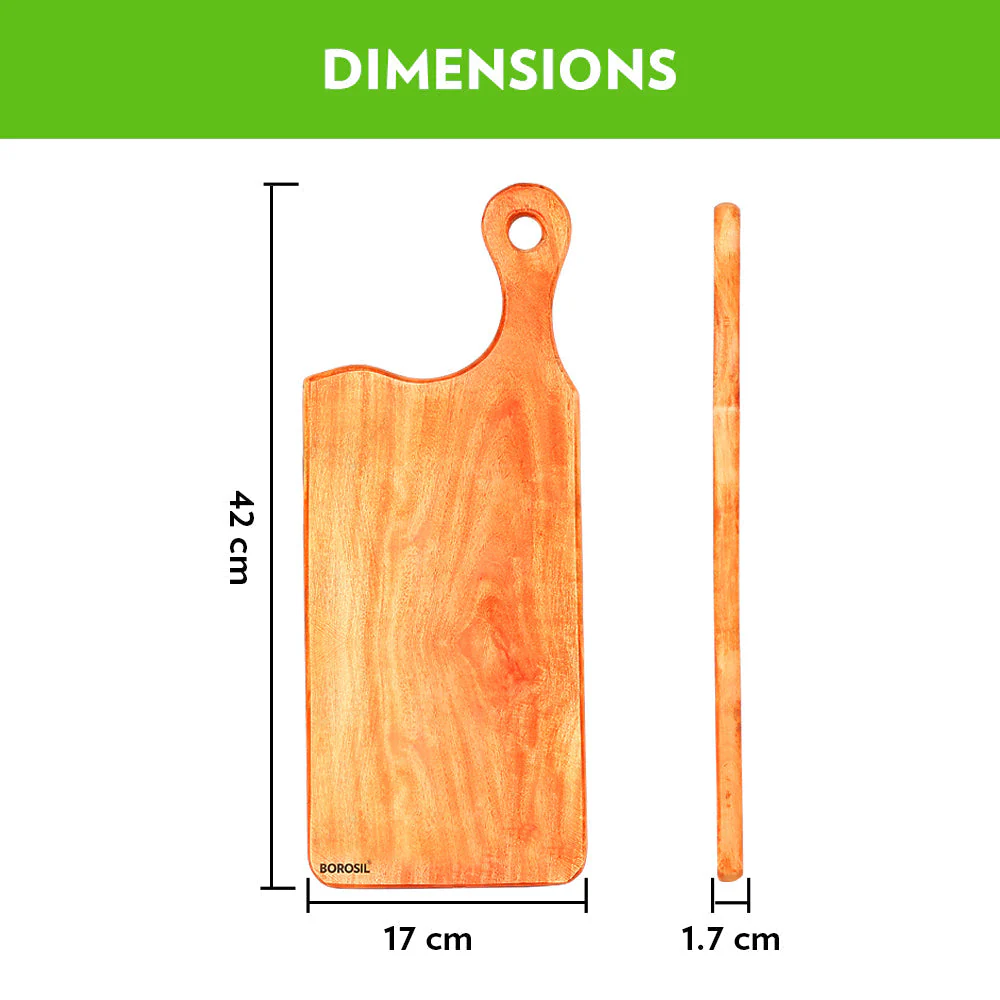 Borosil Premium Neem Wood Chopping Board, 42 cm x 17 cm