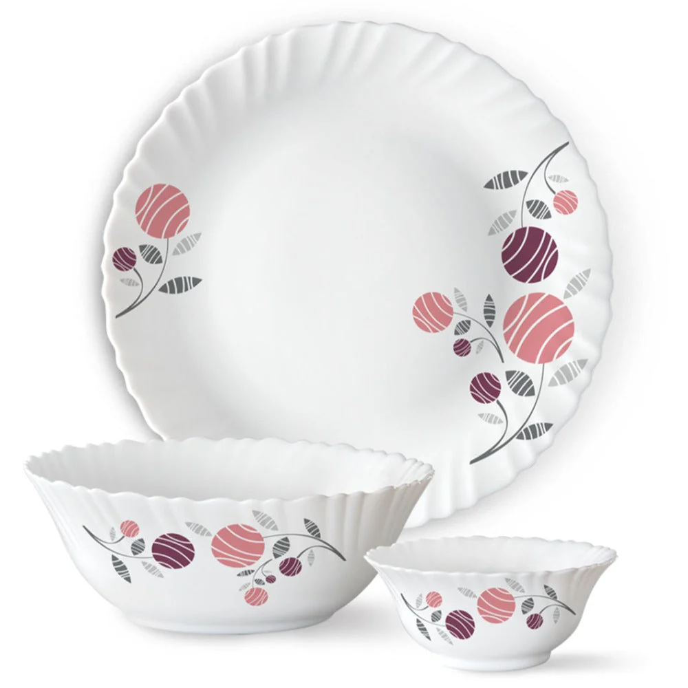 Larah by Borosil, Dahlia Dinner Set, 13 pc