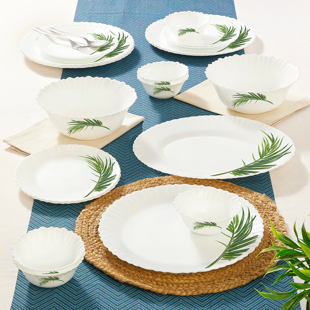 Larah by Borosil Crescent Dinner Set, 21 pc