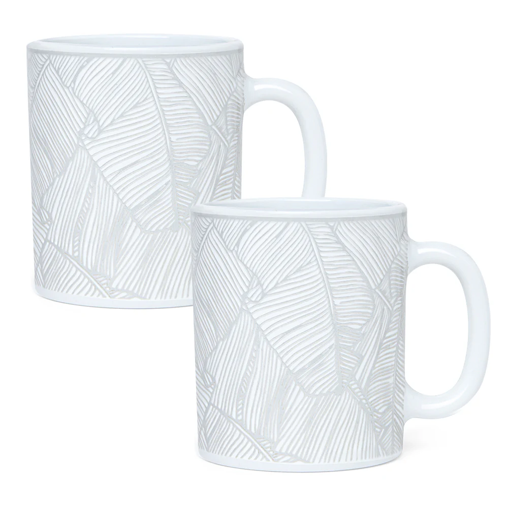 Larah By Borosil Ivy Mug Set, 320ml, 320ml x 2