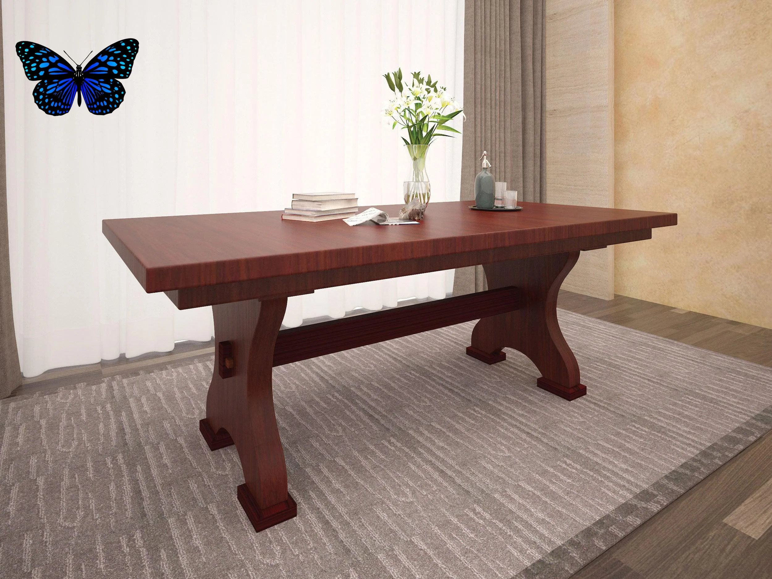 Amish Farmers Double Pedestal Table