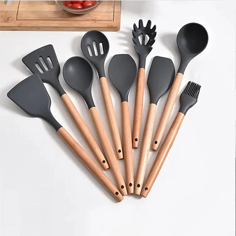 12 Piece Kitchen Utensil Set Light Grey