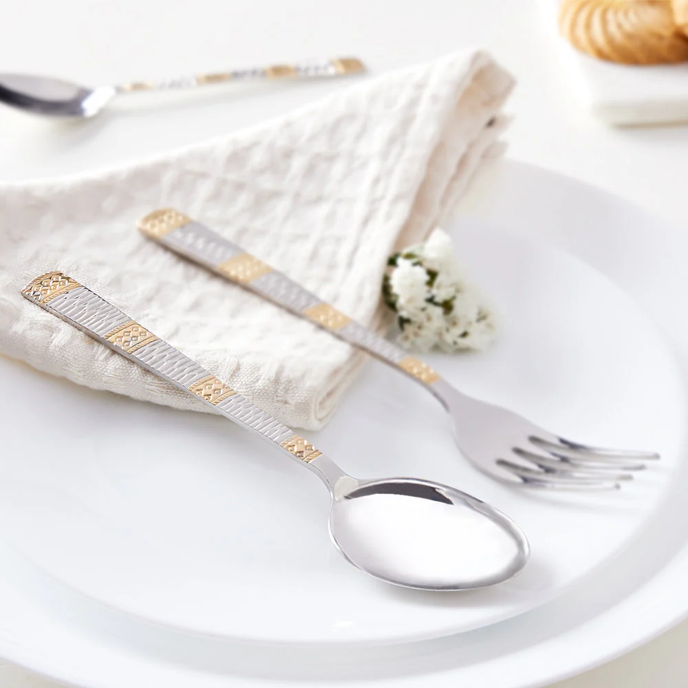 Borosil Gold Dinner Spoon, Set of 6-18.3 cm