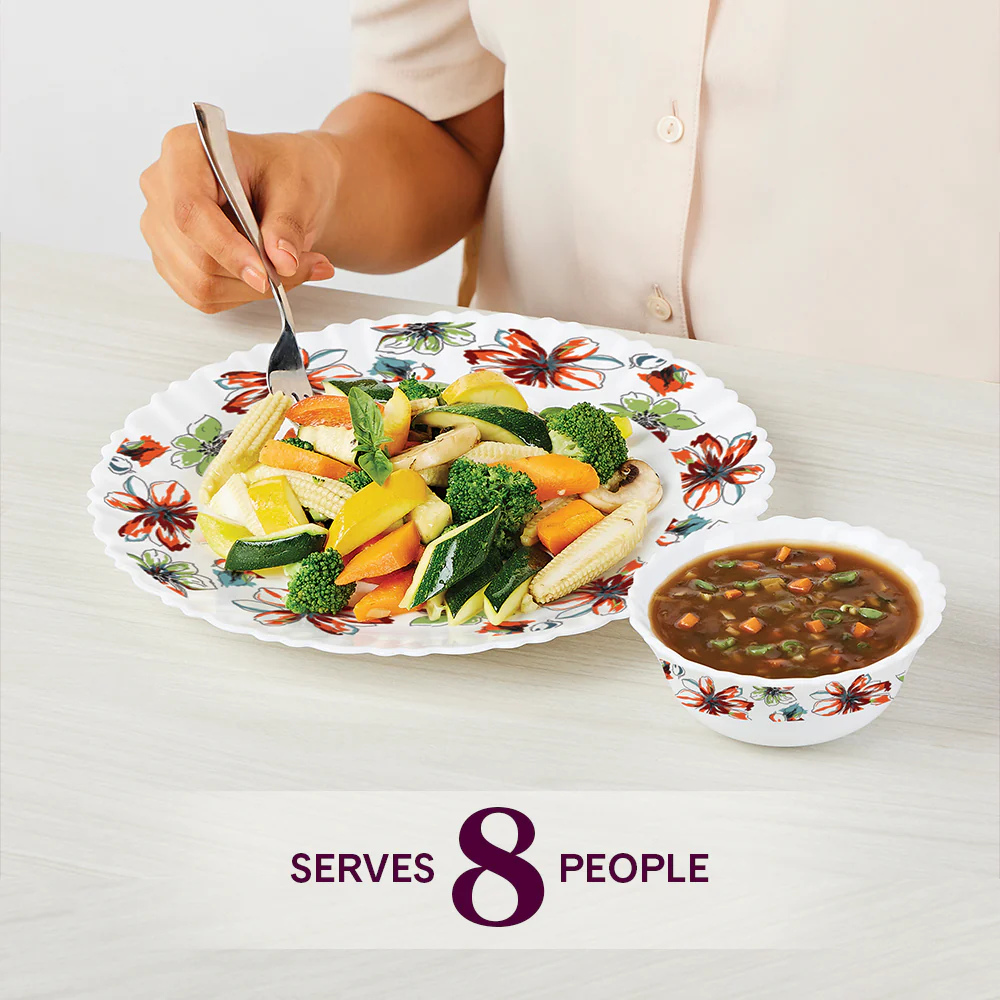 Larah by Borosil Bali 47 pc Dinner Set