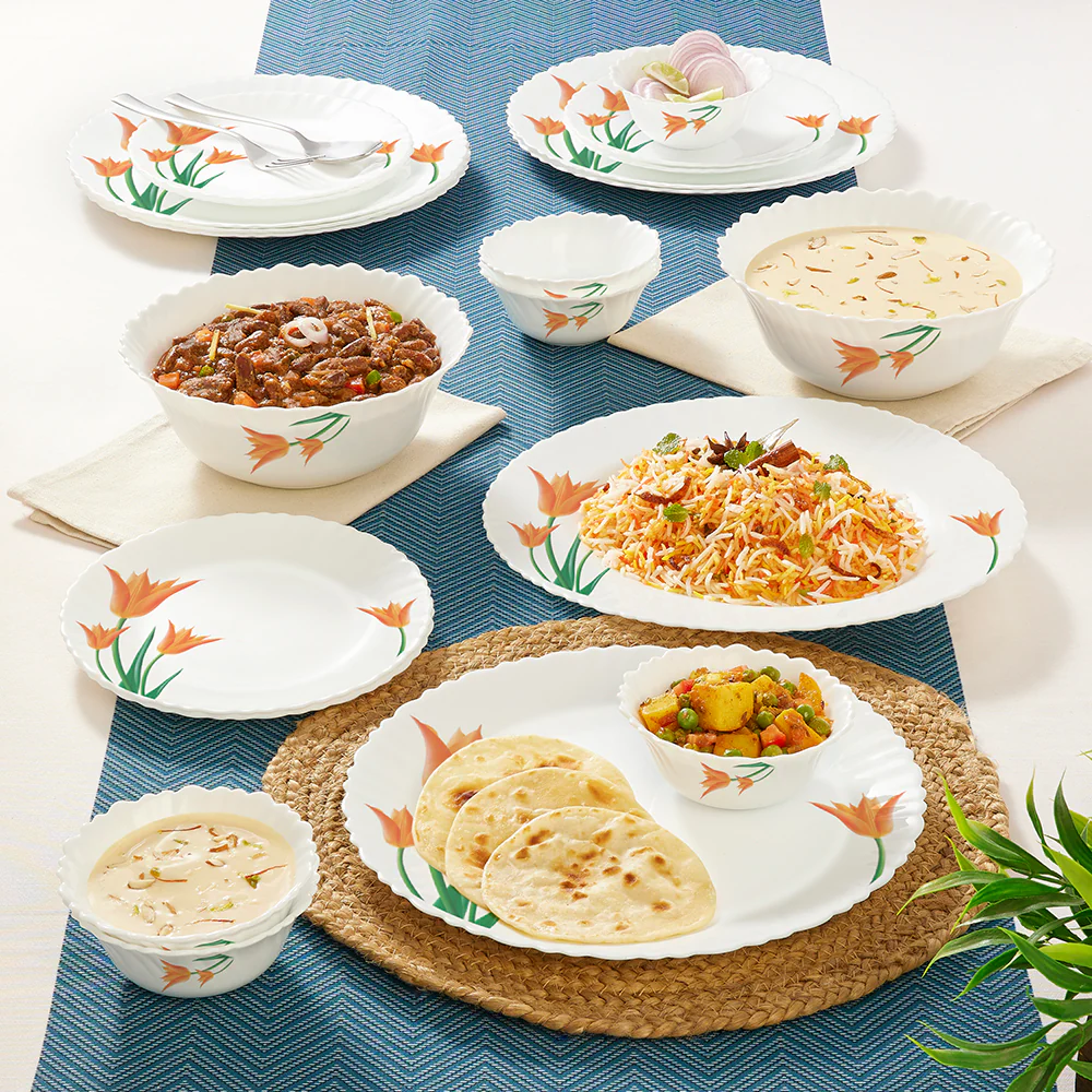 Larah by Borosil Firefly Dinner Set, 21 pc