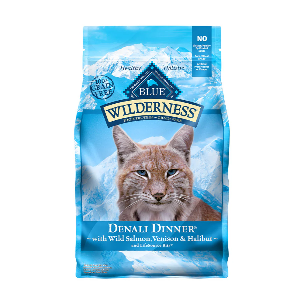 Blue Buffalo® Wilderness™ Grain Free Denali Dinner® with Wild Salmon, Venison & Halibut Adult Cat Food 4 Lbs