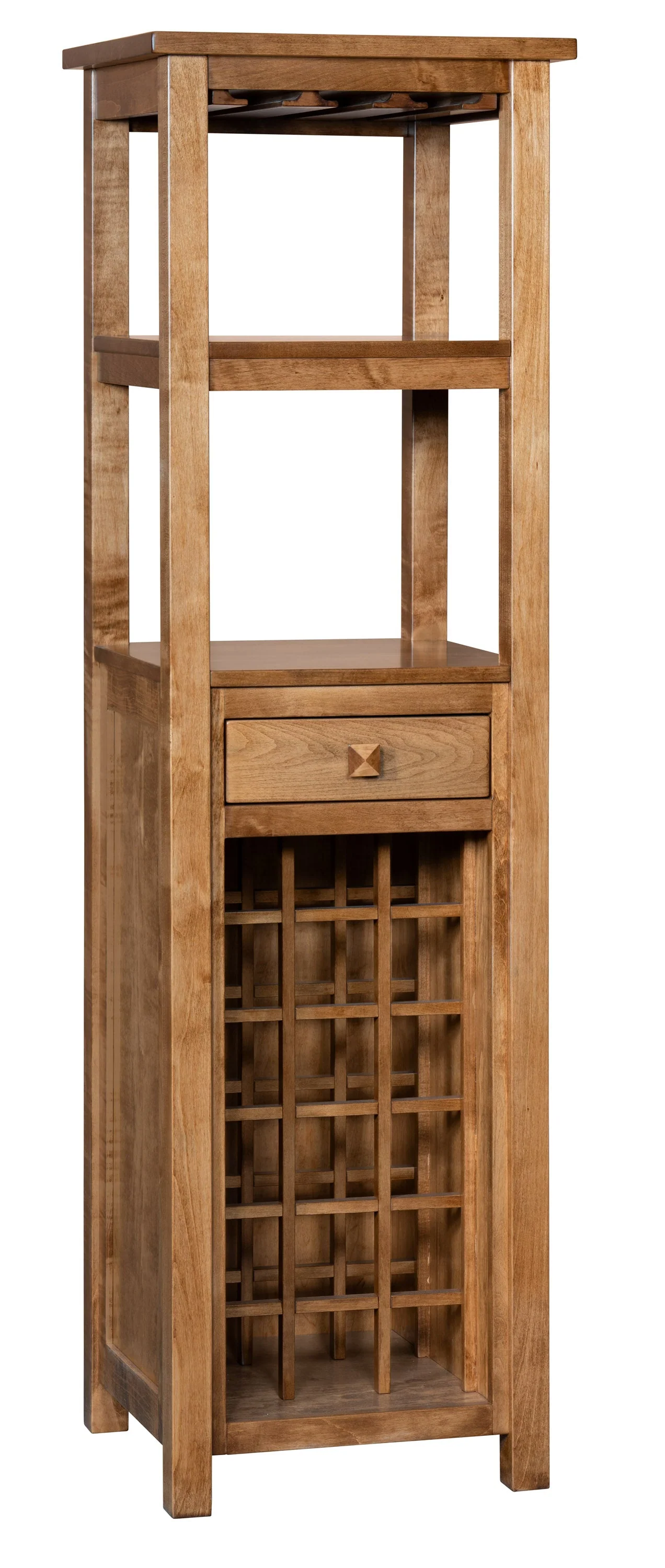 Amish Madison One Drawer Wine Tower