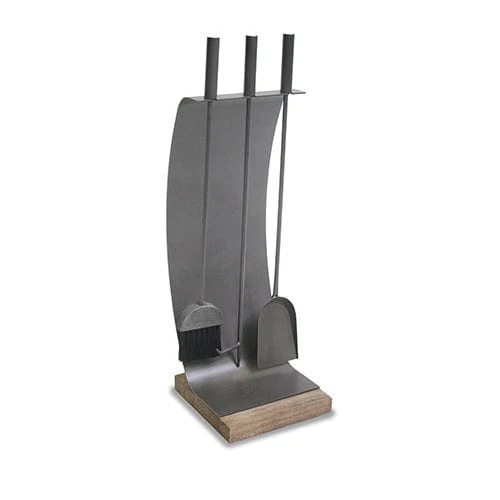 Stanton 3-Piece Fireplace Tool Set, Natural Iron & Wood