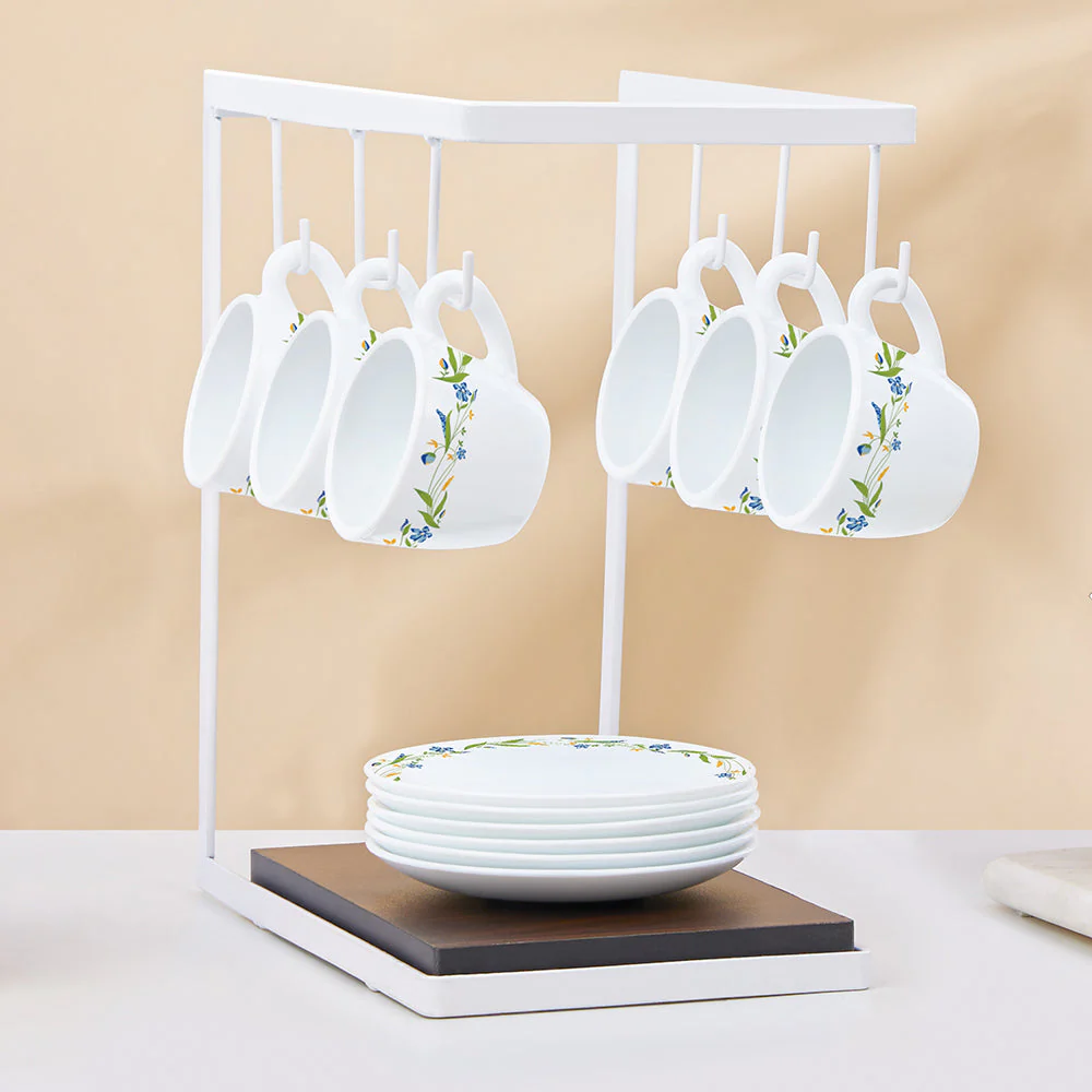 Larah by Borosil Cripper Cup n Saucer Set, 140ml x 8