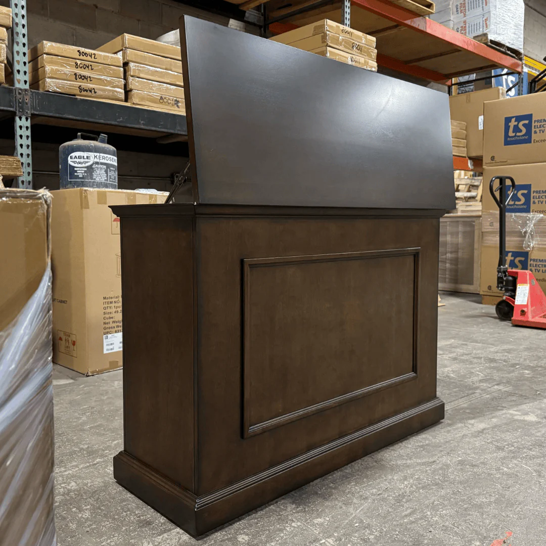 Showroom Unit - The Elevate 72008 Espresso Elevate Smart TV Lift Cabinet for 50 Inch Flat screen TVs
