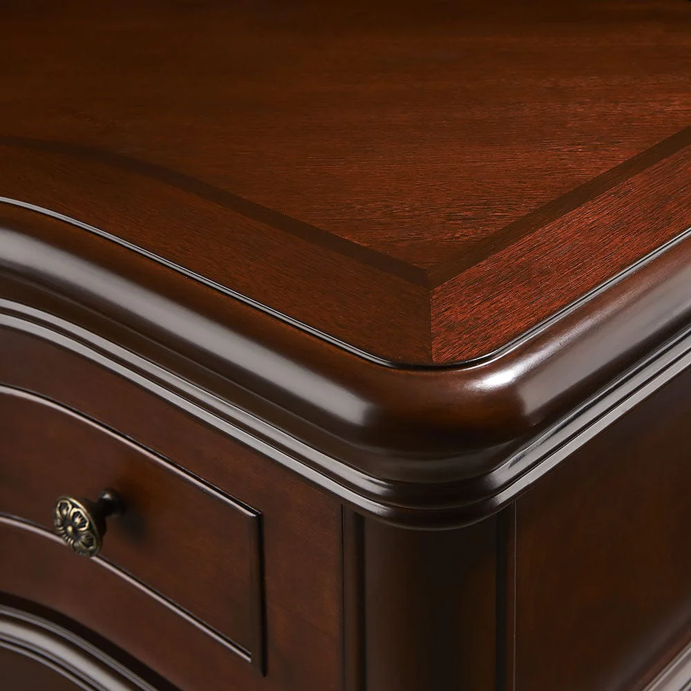 Colbert Electric Fireplace Media Console in Antique Mahogany