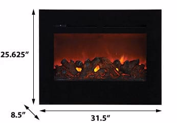 Amantii Zero Clearance Series Flush Mount 30-In Built-In Electric Fireplace - ZECL-30-3226-FLUSHMT
