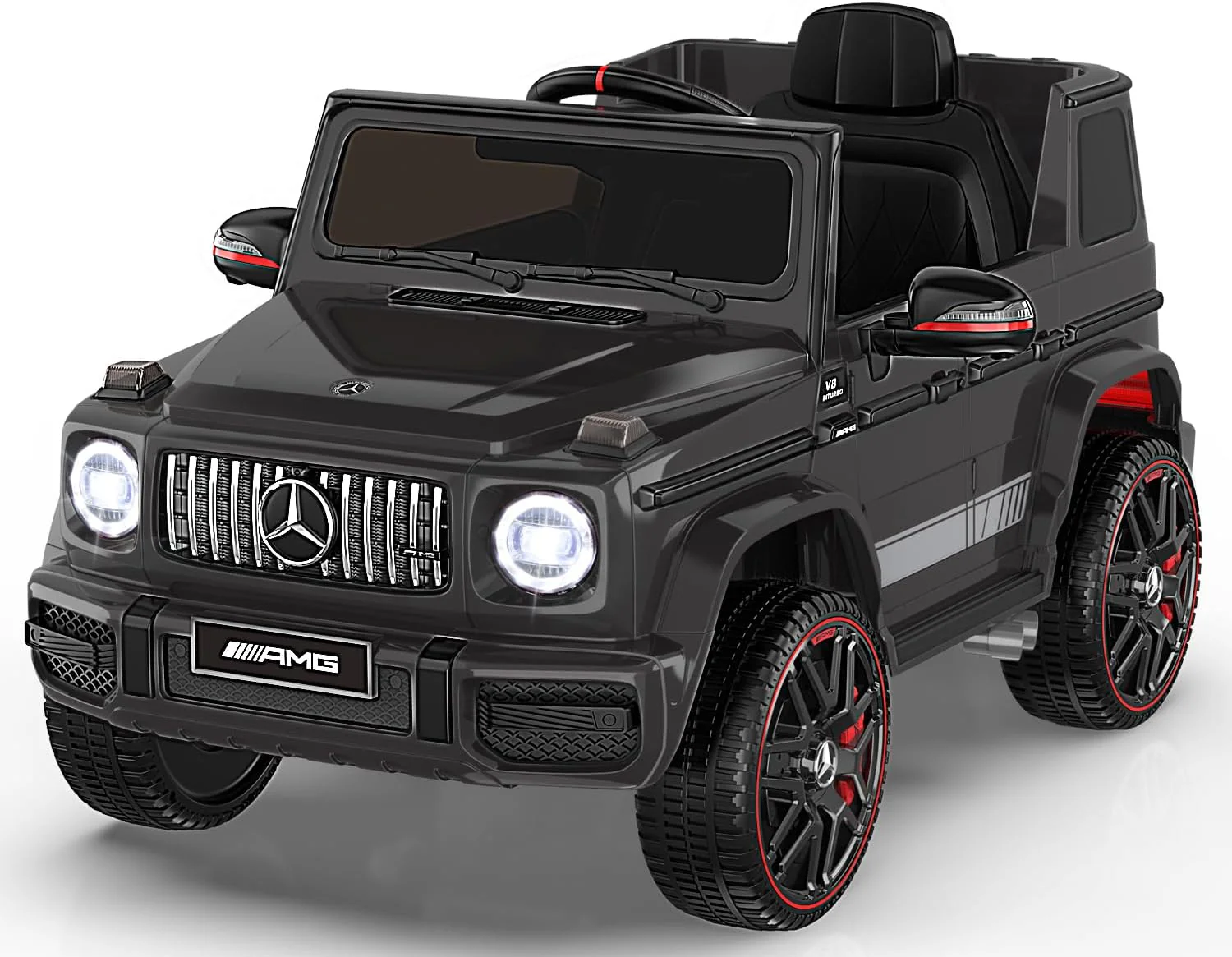 Car for Kids, 12V Ride on Car w/ Parent Remote Control, Low Battery Voice Prompt, LED Headlight, Music Player & Horn, Soft Start