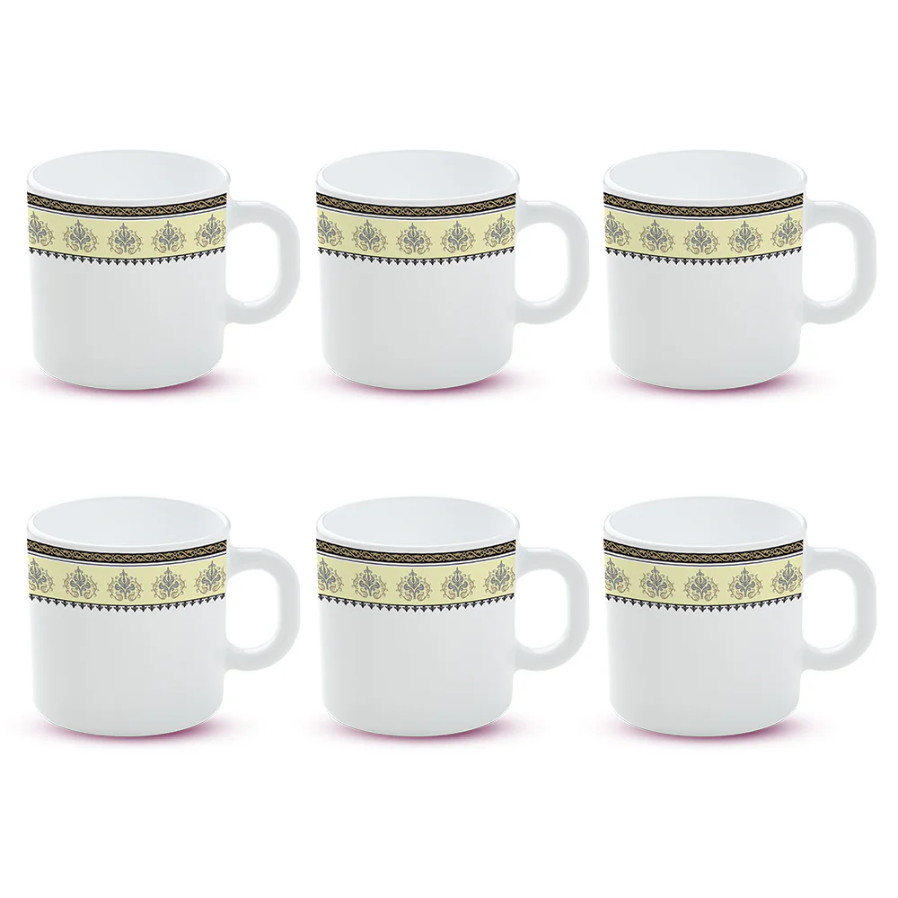 Larah By Borosil Amer Mug Set, 100ml x 6
