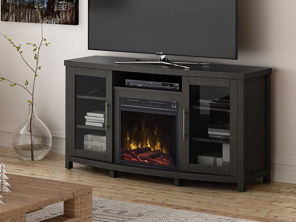 Archer Electric Fireplace Media Console in Tifton Oak