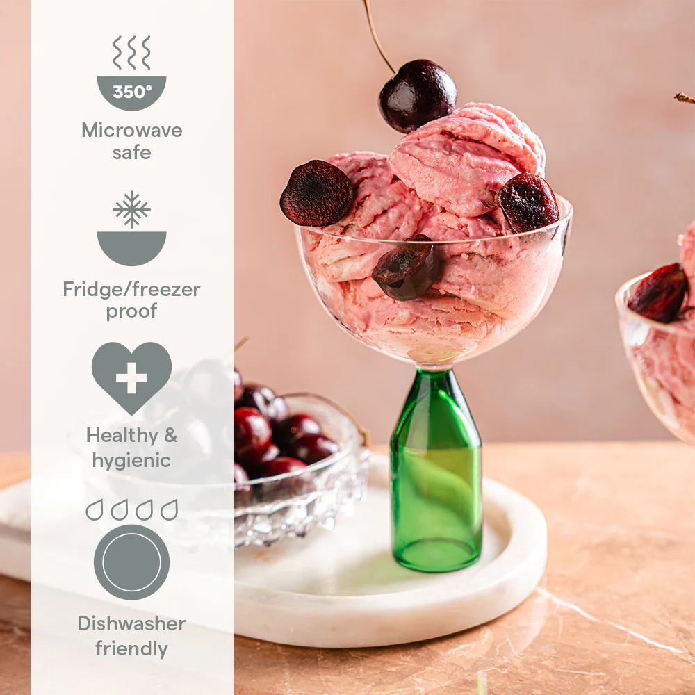 Kairo Ice Cream Bowls, Fern - Set of 2