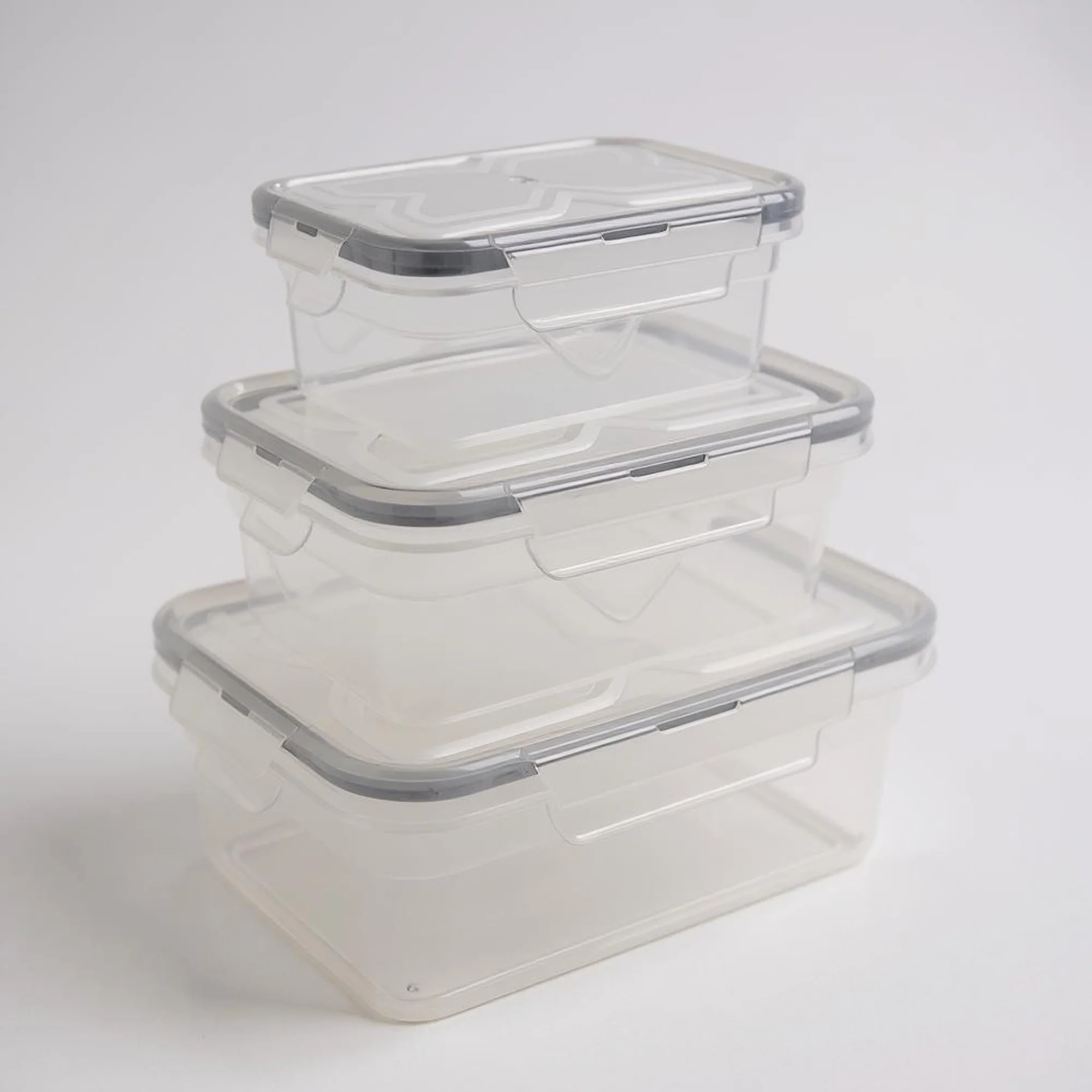 CH 3 Piece Aroma Air Tight Rectangular Container Set Clear