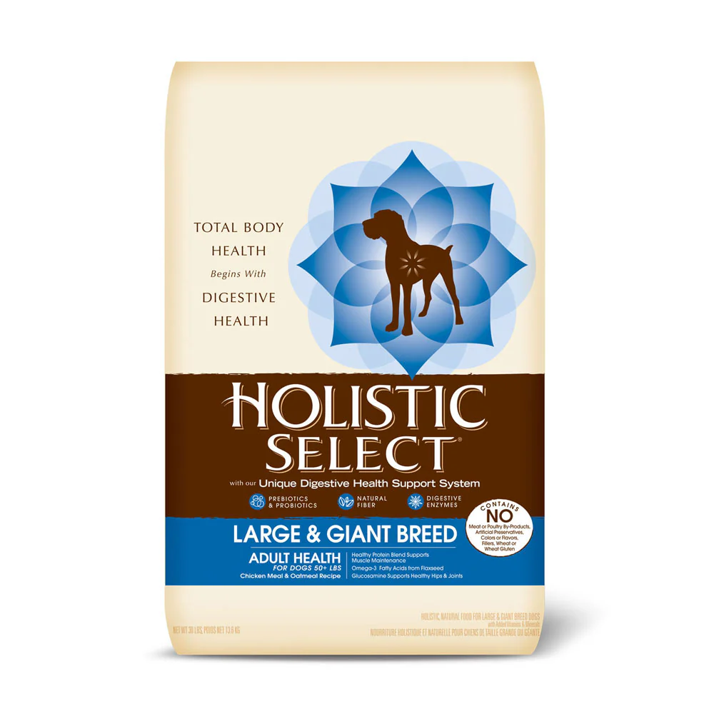 Holistic Select® Large & Giant Breed Adult Health Chicken Meal & Oatmeal Recipe Dog Food 30 Lbs