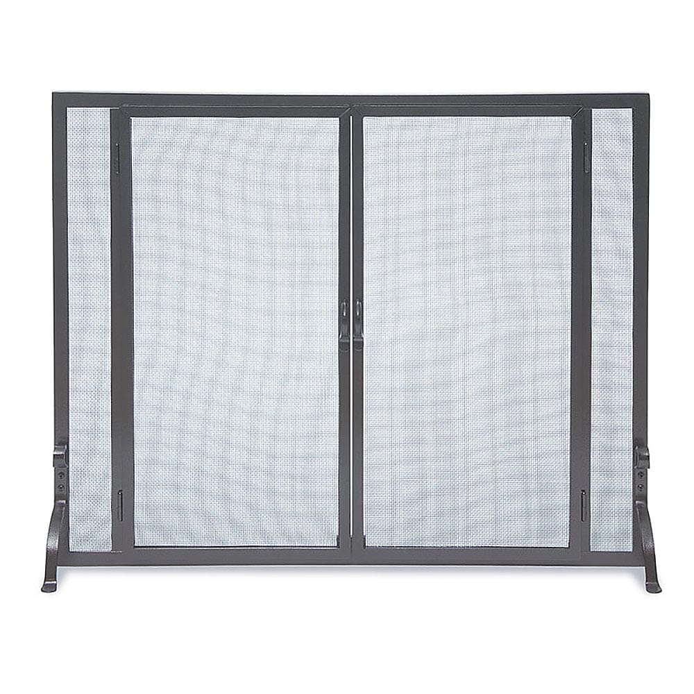 Full Height 39-in Door Fireplace Screen in Matte Black