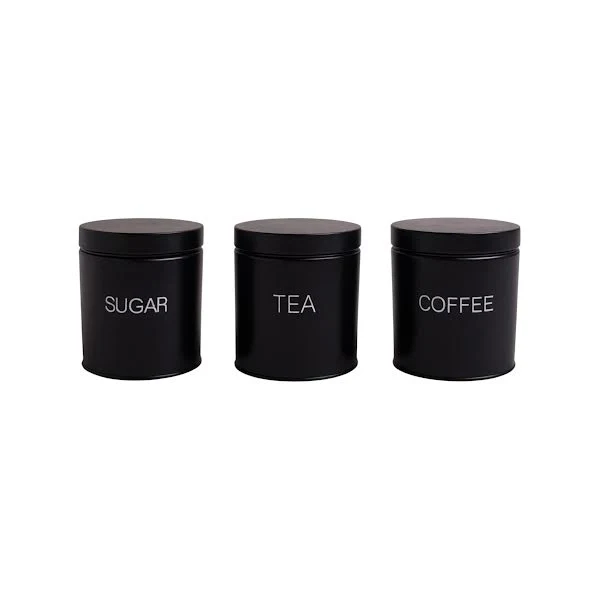 CH 3 Piece Canister Set Black