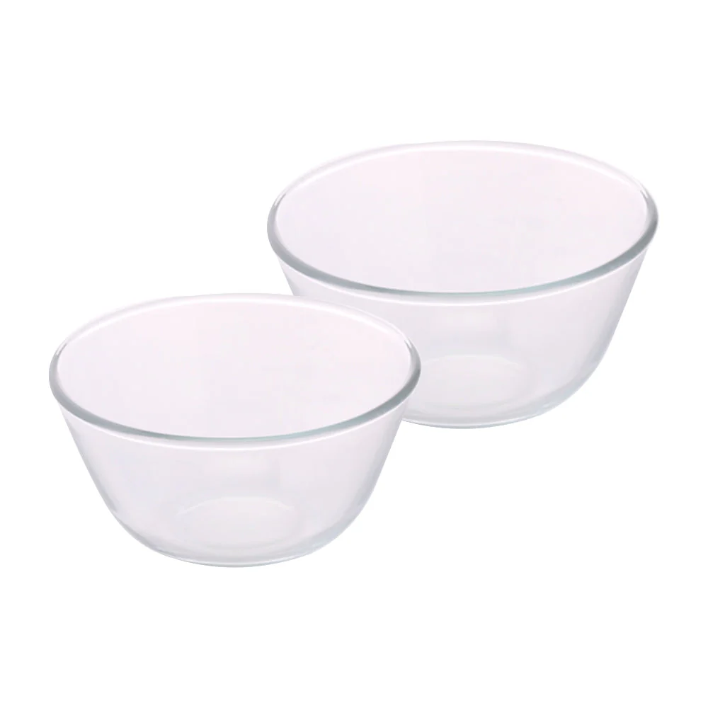 Borosil Mixing & Serving Bowl Set of 2, 1.3Ltr+2.5Ltr