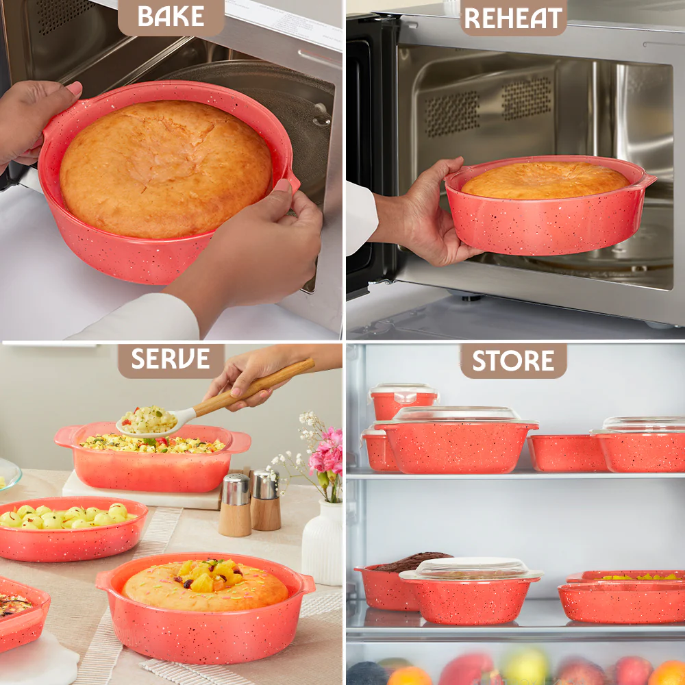 Colors Kube Pink Round Cake Dish