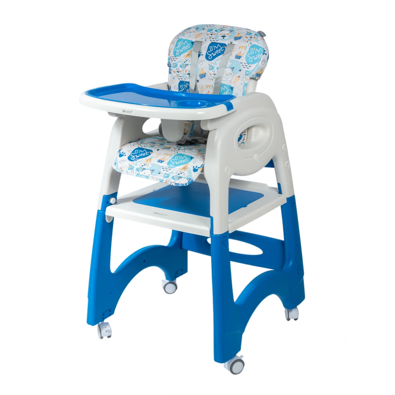 SILLA DE COMER LARA - EB645-1 AZUL GATOS EBABY