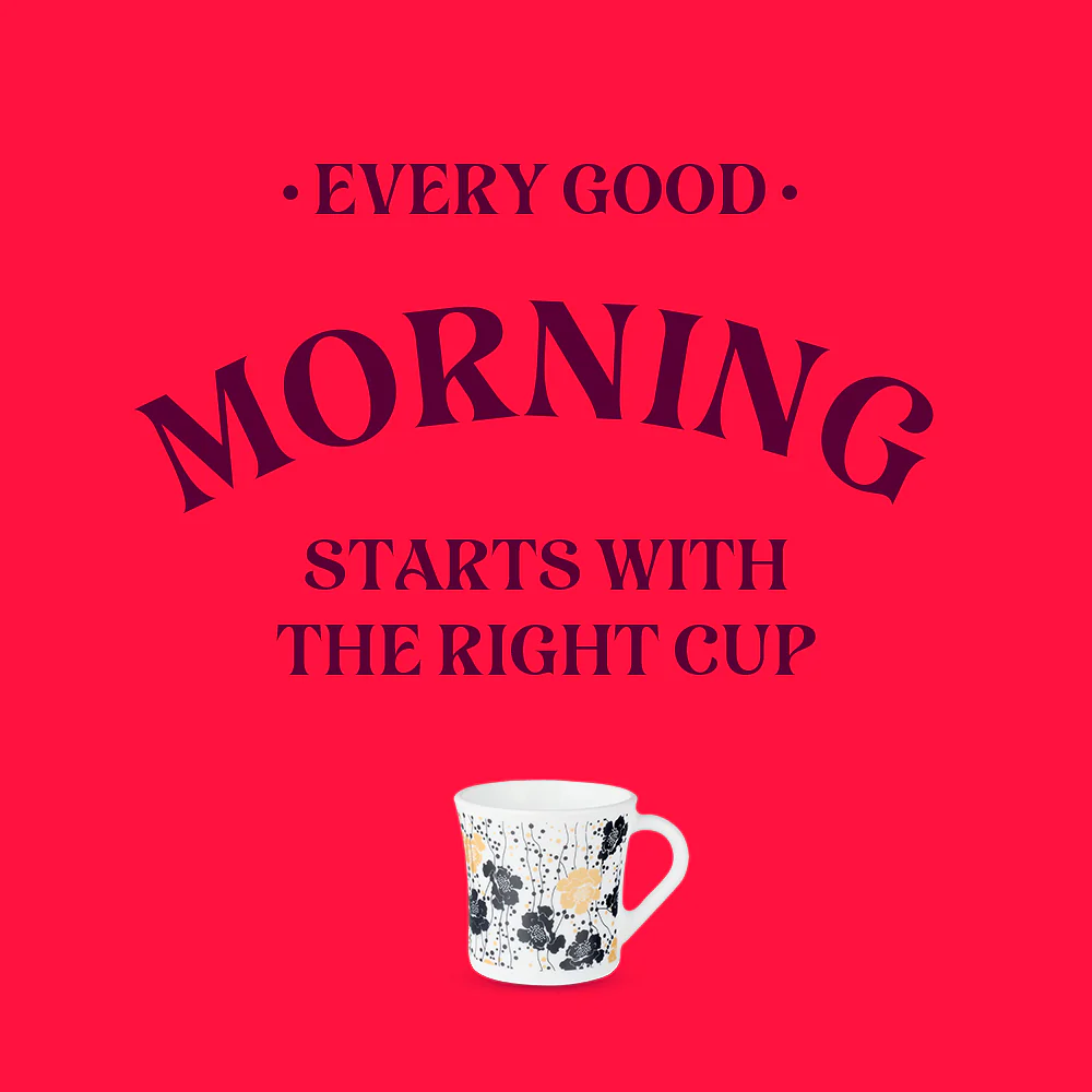 Larah by Borosil Crysta Dreamer Mug Set, 160ml x 6