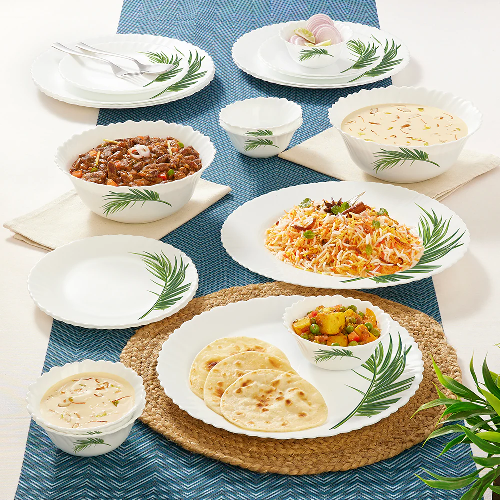 Larah by Borosil Crescent Dinner Set, 21 pc