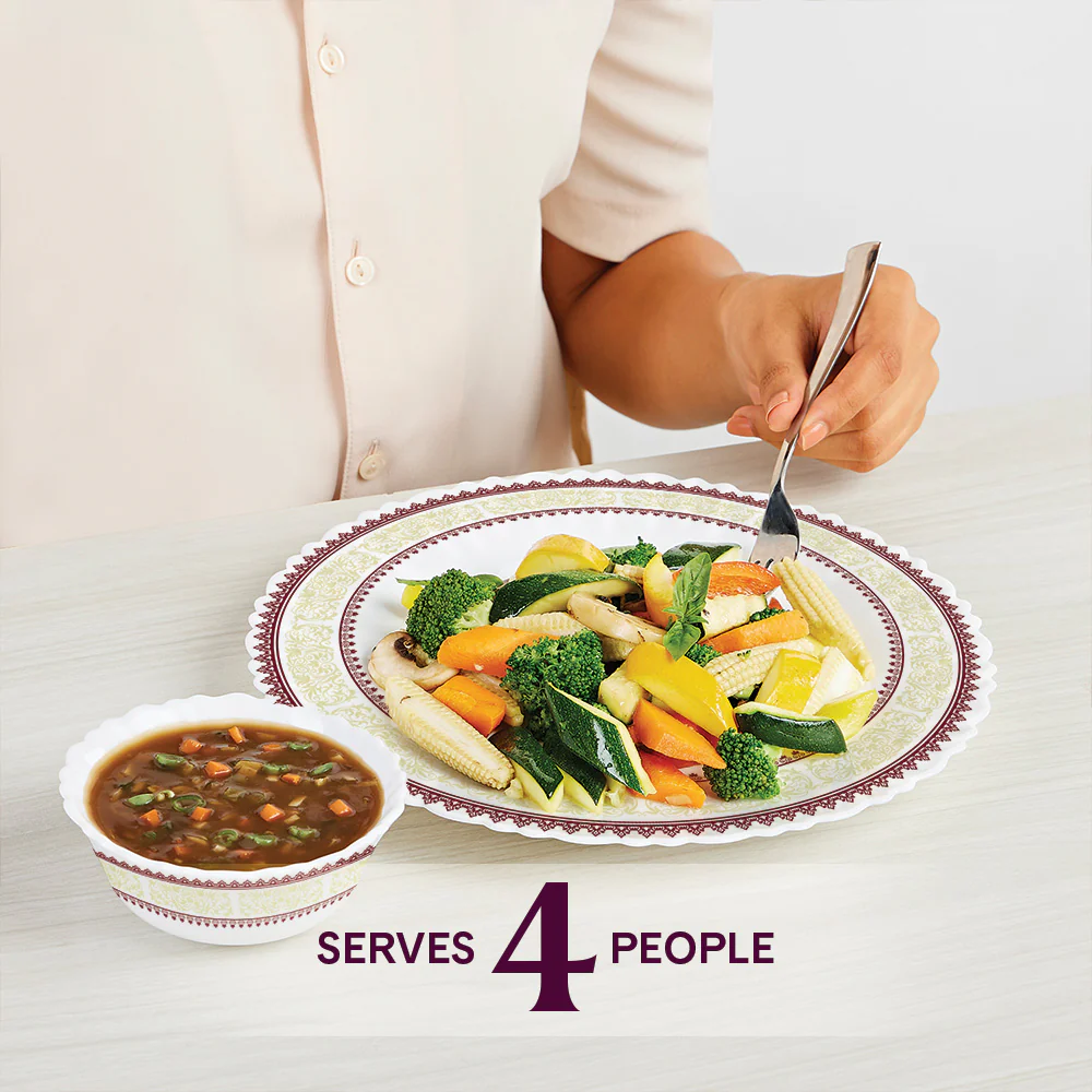 Larah by Borosil Elega Dinner Set, 12 pc